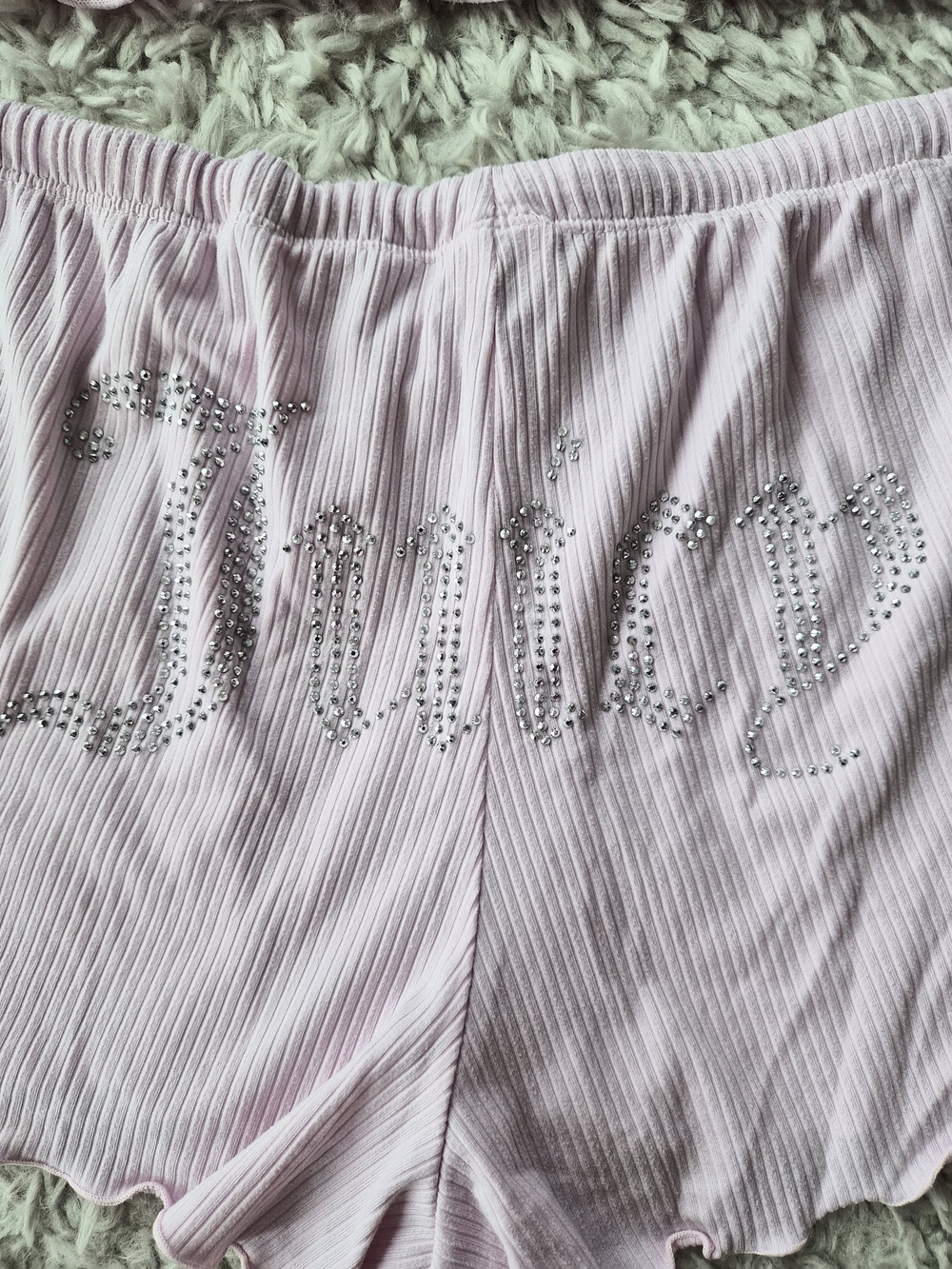 Juicy Couture Y2K Pink Ribbed Rhinestone Pajama Set - Small - Picture 14 of 16